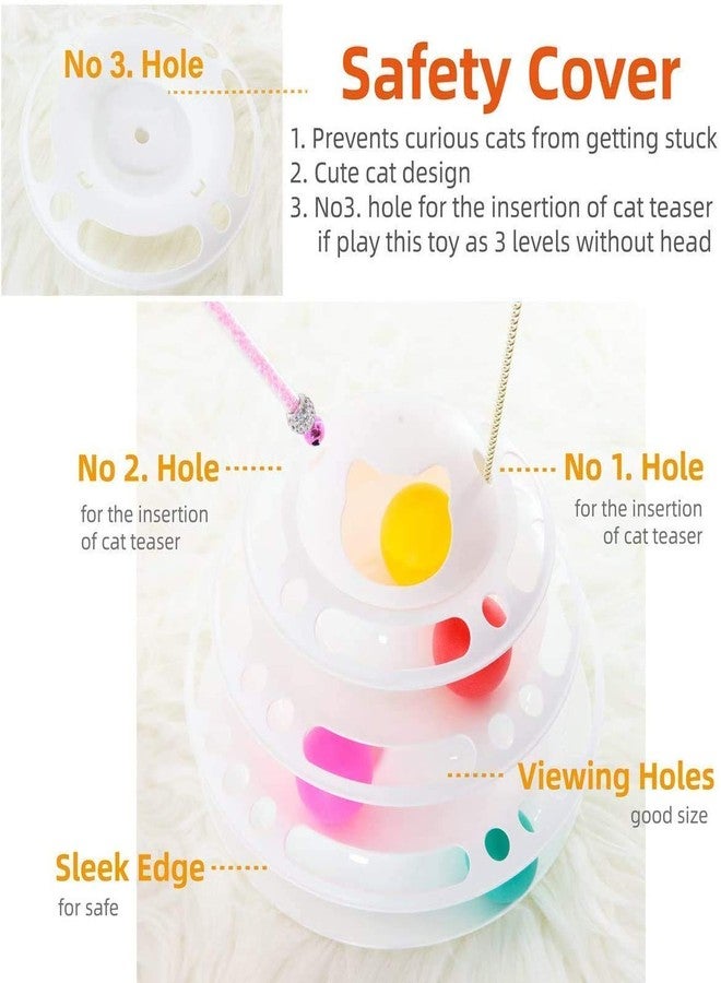 KittuPet لعبة كيتو بيت للقطط، أبراج من 4 مستويات مع مسار دائري وبكرة متحركة، لعبة تفاعلية للقطط الصغيرة والكبيرة - Image 2